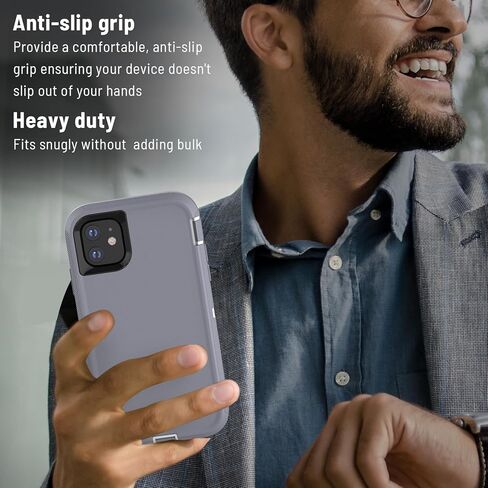 حافظة pdxox شديدة التحمل لهاتف iPhone 11، حافظة حماية عسكرية مكونة من 3 طبقات من السقوط ومضادة للصدمات وحماية كاملة للجسم وشحن لاسلكي لهاتف Apple iPhone 11 (بدون واقي شاشة) (أسود) in Kuwait