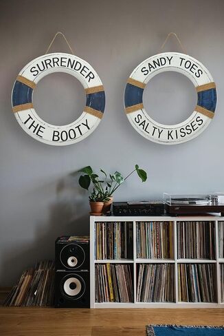 Hand Carved Lifesaver Rings Decor - Surrender the Booty and Sandy Toes, Salty Kisses Design - Nautical Beach Décor - Pool Safety Equipment - Outdoor Sign, Pool and Boat Decoration in Saudi Arabia