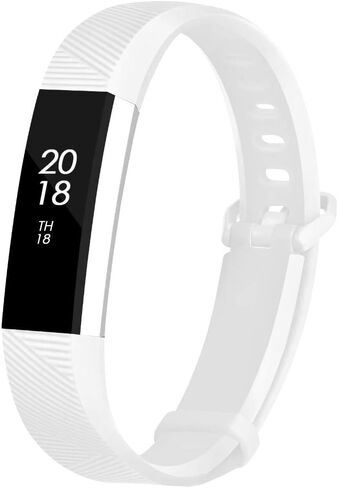 Fcloud Sport Watch Bands Compatible with Fitbit Alta/Fitbit Alta HR Soft Water Proof Fitness Straps for Women Men（White，Small） in Saudi Arabia