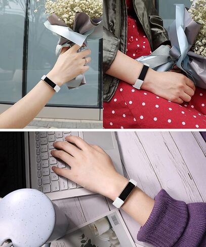 Fcloud Sport Watch Bands Compatible with Fitbit Alta/Fitbit Alta HR Soft Water Proof Fitness Straps for Women Men（White，Small） in Saudi Arabia