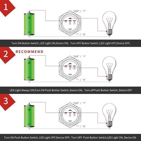 APIELE 16 مم مفتاح زر الضغط 0.63 بوصة 12 فولت حلقة رمز الطاقة LED سيارة معدنية مع قابس مقبس 1NO1NC SPDT ON/Off (غطاء أزرق/أسود) in Saudi Arabia