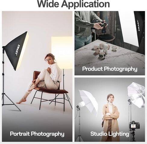 EMART 50W Dimming 3000K-6000K APP/Remote Control LED Light Bulb for Softbox Lighting Kit, Photography Lighting Soft Light Bulb for Professional Studio,Home,Office,Garden,Grow Light-2 Packs in Saudi Arabia