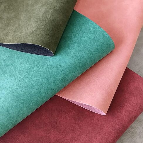 8 Pcs Colored Faux Suede PU Leather Fabric, Soft Smooth Synthetic Crafts Leather Fabric for Handicraft DIY Projects (21cmx30cm) in Saudi Arabia