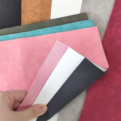 8 Pcs Colored Faux Suede PU Leather Fabric, Soft Smooth Synthetic Crafts Leather Fabric for Handicraft DIY Projects (21cmx30cm) in Saudi Arabia