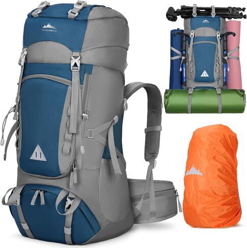IGOLUMON 60L Hiking Backpack Waterproof Camping Backpack with Rain Cover Large Lightweight Backpacking Backpack for Men Women in Kuwait