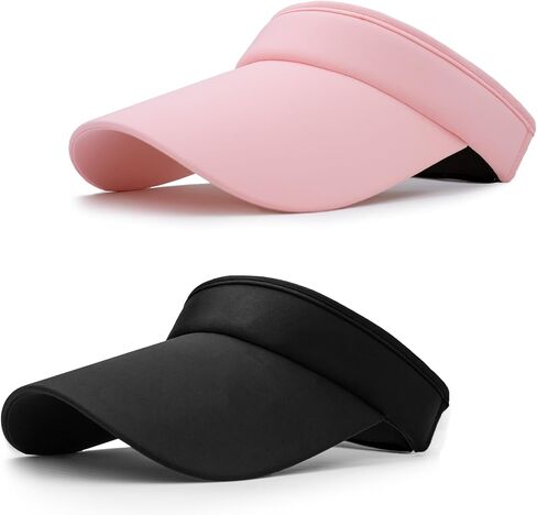Visor Hats for Women/Men Sun Protection UPF 50+ Wide Brim Sport Hats Adjustable Empty Top Cap for Golf, Running in Saudi Arabia