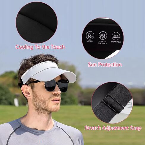 Visor Hats for Women/Men Sun Protection UPF 50+ Wide Brim Sport Hats Adjustable Empty Top Cap for Golf, Running in Saudi Arabia