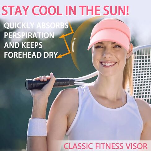 Visor Hats for Women/Men Sun Protection UPF 50+ Wide Brim Sport Hats Adjustable Empty Top Cap for Golf, Running in Saudi Arabia