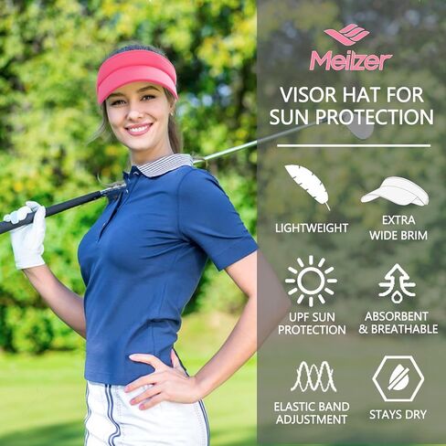 Visor Hats for Women/Men Sun Protection UPF 50+ Wide Brim Sport Hats Adjustable Empty Top Cap for Golf, Running in Saudi Arabia