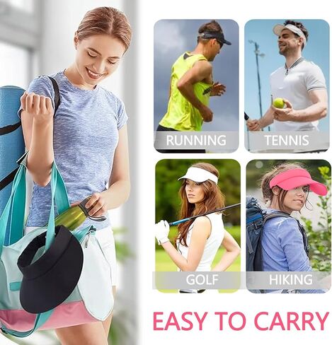 Visor Hats for Women/Men Sun Protection UPF 50+ Wide Brim Sport Hats Adjustable Empty Top Cap for Golf, Running in Saudi Arabia
