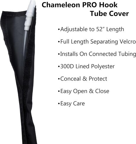 غطاء أنبوب تصريف البول بخطاف من Chameleon PRO - إخفاء وحماية أنابيب كيس تصريف البول (أسود) in Kuwait