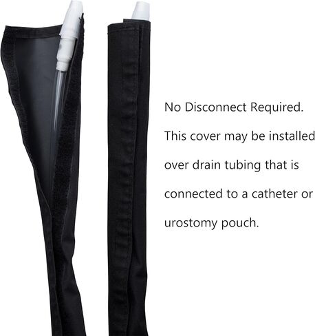 غطاء أنبوب تصريف البول بخطاف من Chameleon PRO - إخفاء وحماية أنابيب كيس تصريف البول (أسود) in Kuwait
