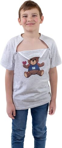 MandMcares Kid's Chemo T-Shirt with Chest Port Access | Dialysis Clothing with Chest Zippers for Catheter Easy Access in Saudi Arabia