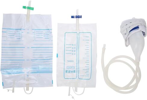 YINUODAY Urinals Collector with 2 Urine Catheter Bags, Portable Silicone Urinal for Men Woman Incontinence Underwear Supplies Wearable Female Urinator for Incontinence Bladder Aid in Kuwait