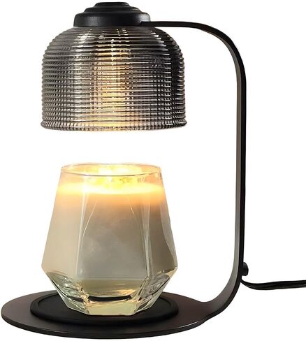 KARZLAND Candle Warmer Lamp with Timer, Vintage Electric Candle Lamp Warmer with Bulbs, Mothers Day Gifts, House Warming Decor, Dimmable Candle Melter for Jar Candles (Black) in Saudi Arabia
