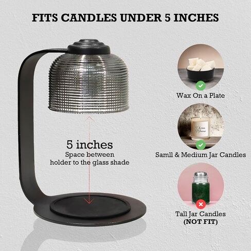 KARZLAND Candle Warmer Lamp with Timer, Vintage Electric Candle Lamp Warmer with Bulbs, Mothers Day Gifts, House Warming Decor, Dimmable Candle Melter for Jar Candles (Black) in Saudi Arabia