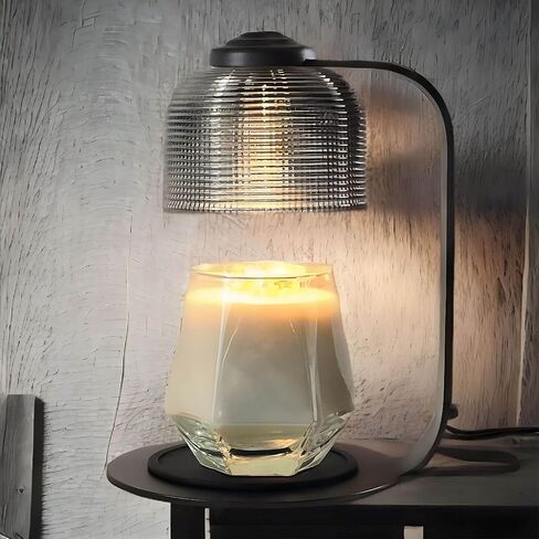 KARZLAND Candle Warmer Lamp with Timer, Vintage Electric Candle Lamp Warmer with Bulbs, Mothers Day Gifts, House Warming Decor, Dimmable Candle Melter for Jar Candles (Black) in Saudi Arabia