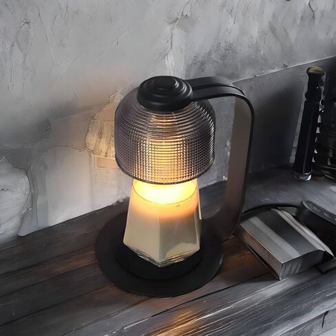 KARZLAND Candle Warmer Lamp with Timer, Vintage Electric Candle Lamp Warmer with Bulbs, Mothers Day Gifts, House Warming Decor, Dimmable Candle Melter for Jar Candles (Black) in Saudi Arabia