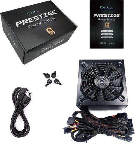 Apevia ATX-PR1000W Prestige 1000W 80+ معتمد من الذهب، متوافق مع ROHS، مصدر طاقة نشط للألعاب PFC ATX in Saudi Arabia