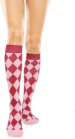 البنفسجي ضباب مضحك Argyle جوارب طويلة إلى الركب للنساء الفتيات الجدة الملونة Argyle منقوشة الركبة عالية أنبوب جوارب رياضية هدية in Kuwait