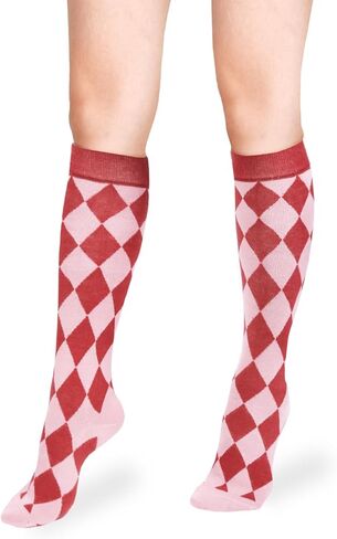 البنفسجي ضباب مضحك Argyle جوارب طويلة إلى الركب للنساء الفتيات الجدة الملونة Argyle منقوشة الركبة عالية أنبوب جوارب رياضية هدية in Kuwait
