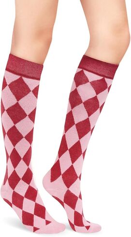 البنفسجي ضباب مضحك Argyle جوارب طويلة إلى الركب للنساء الفتيات الجدة الملونة Argyle منقوشة الركبة عالية أنبوب جوارب رياضية هدية in Kuwait