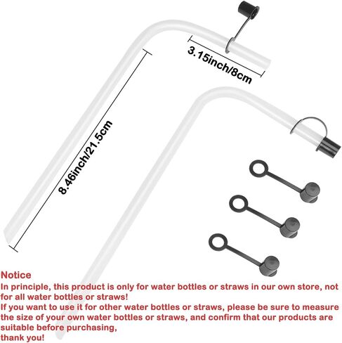 Long Straws with Lids for Hockey Water Bottles 32oz, Plastic Accessories for Football Lacrosse Gym Sport Squeezable Bottle for 0.358in Diameter Straws in Saudi Arabia