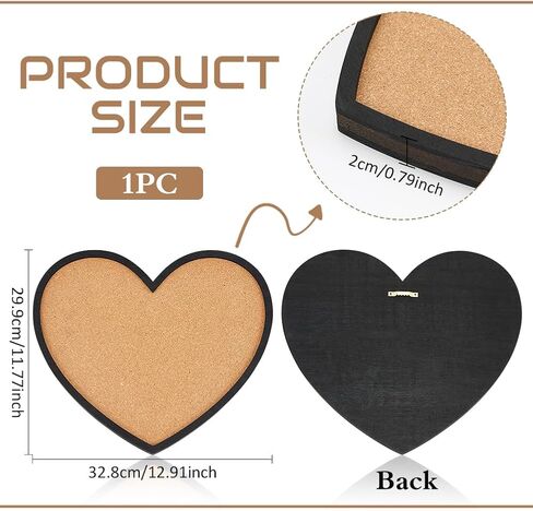 BENECREAT Pin Board Square Cork Board, 0.8inch Thick Bulletin Display Board Wall Mounted Cork Board for Brooch Pin Storage, Office Home Festival Wedding Decor, 7.8x7.8inch in Kuwait