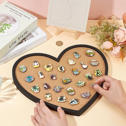 BENECREAT Pin Board Square Cork Board, 0.8inch Thick Bulletin Display Board Wall Mounted Cork Board for Brooch Pin Storage, Office Home Festival Wedding Decor, 7.8x7.8inch in Kuwait