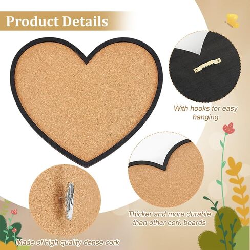BENECREAT Pin Board Square Cork Board, 0.8inch Thick Bulletin Display Board Wall Mounted Cork Board for Brooch Pin Storage, Office Home Festival Wedding Decor, 7.8x7.8inch in Kuwait