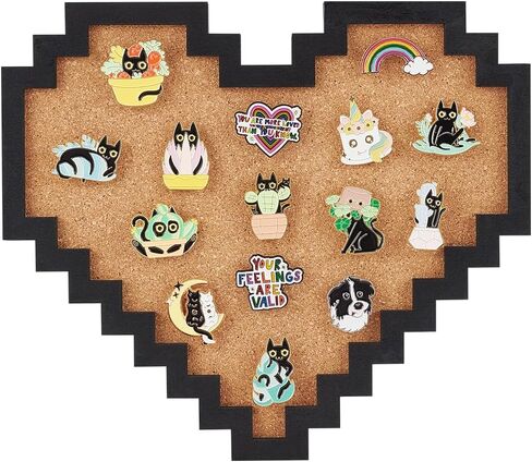 BENECREAT Pin Board Square Cork Board, 0.8inch Thick Bulletin Display Board Wall Mounted Cork Board for Brooch Pin Storage, Office Home Festival Wedding Decor, 7.8x7.8inch in Kuwait
