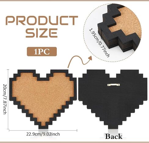 BENECREAT Pin Board Square Cork Board, 0.8inch Thick Bulletin Display Board Wall Mounted Cork Board for Brooch Pin Storage, Office Home Festival Wedding Decor, 7.8x7.8inch in Kuwait