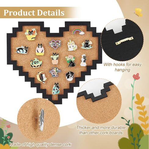 BENECREAT Pin Board Square Cork Board, 0.8inch Thick Bulletin Display Board Wall Mounted Cork Board for Brooch Pin Storage, Office Home Festival Wedding Decor, 7.8x7.8inch in Kuwait
