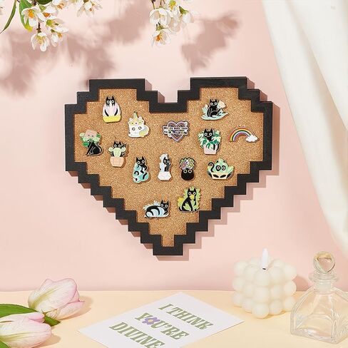 BENECREAT Pin Board Square Cork Board, 0.8inch Thick Bulletin Display Board Wall Mounted Cork Board for Brooch Pin Storage, Office Home Festival Wedding Decor, 7.8x7.8inch in Kuwait