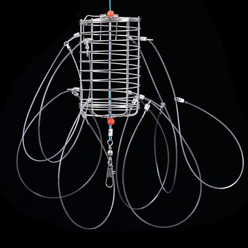 Jahy2Tech 2 حزمة مصيدة سرطان البحر مع 8 حلقات لسرطان الصخور، وسرطان البحر، وسرطان البحر الأزرق، وسرطان البحر الأحمر، وأفخاخ سرطان البحر قابلة لإعادة الاستخدام لقضبان الصيد، مقاومة للماء والتآكل in Kuwait