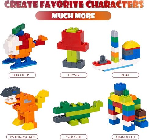 مجموعة مكعبات البناء الكلاسيكية، 500 قطعة مكعبات بناء أساسية، STEM Creative متوافقة مع جميع العلامات التجارية الكبرى، لعبة تعليمية مثالية للأطفال والمراهقين in Kuwait