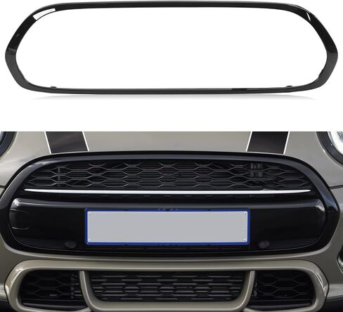 Qiilu Front Grille Grill Frame Surround 51137449207 Gloss Black Replacement for Mini F55 F56 F57 One Cooper S JCW 2014+ in Saudi Arabia