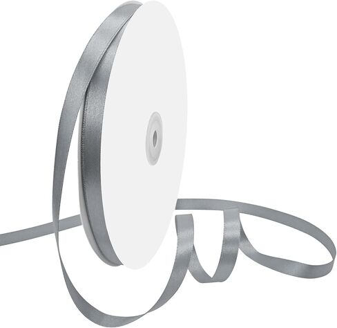 3/8 Inch x 100 Yards Double Face Silver Satin Ribbon 100% Polyester Ideal for Gift Wrapping Crafts Wedding Party Decor Machine Washable Bright and Colorfast in Saudi Arabia