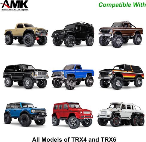مجموعة AMK TRX4 النحاسية لمحور البوابة الأمامية والخلفية 1106 جرام طلاء أسود مع أغطية مختلفة أوزان عداد C-Hub لـ 1/10 RC Crawler TRX6 TRX4 ترقيات (أمامي + خلفي) in Saudi Arabia