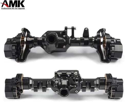 مجموعة AMK TRX4 النحاسية لمحور البوابة الأمامية والخلفية 1106 جرام طلاء أسود مع أغطية مختلفة أوزان عداد C-Hub لـ 1/10 RC Crawler TRX6 TRX4 ترقيات (أمامي + خلفي) in Saudi Arabia