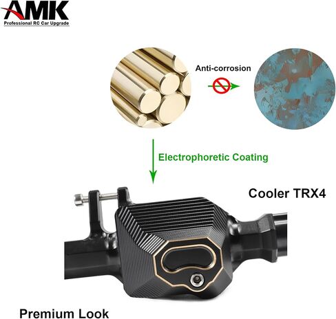 مجموعة AMK TRX4 النحاسية لمحور البوابة الأمامية والخلفية 1106 جرام طلاء أسود مع أغطية مختلفة أوزان عداد C-Hub لـ 1/10 RC Crawler TRX6 TRX4 ترقيات (أمامي + خلفي) in Saudi Arabia