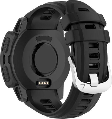 MOTONG متوافق مع حزام استبدال Garmin غريزة 2S - حزام ساعة معصم بديل من السيليكون متوافق مع Garmin غريزة 2S (سيليكون أسود) in Kuwait