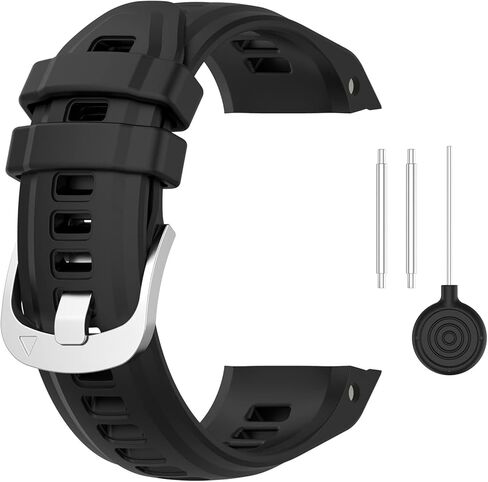 MOTONG متوافق مع حزام استبدال Garmin غريزة 2S - حزام ساعة معصم بديل من السيليكون متوافق مع Garmin غريزة 2S (سيليكون أسود) in Kuwait