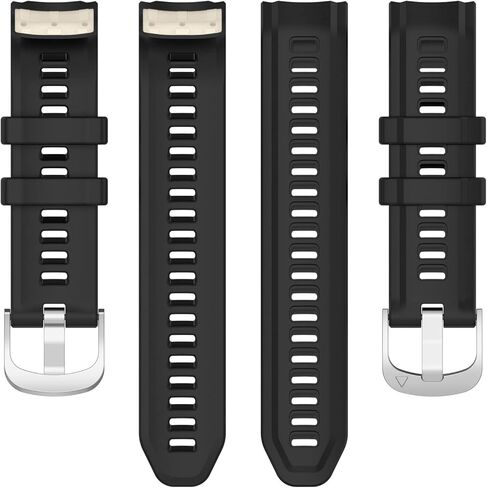 MOTONG متوافق مع حزام استبدال Garmin غريزة 2S - حزام ساعة معصم بديل من السيليكون متوافق مع Garmin غريزة 2S (سيليكون أسود) in Kuwait
