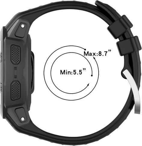 MOTONG متوافق مع حزام استبدال Garmin غريزة 2S - حزام ساعة معصم بديل من السيليكون متوافق مع Garmin غريزة 2S (سيليكون أسود) in Kuwait
