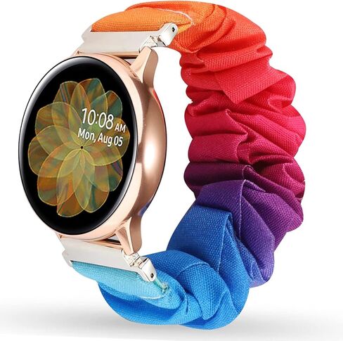 Miimall 20mm Scrunchie Band Compatible for Samsung Galaxy Watch 6/5/4 40mm 44mm, Watch 5 Pro, Watch 6/4 Classic, Watch Active 2, Elastic Scrunchy Band for Galaxy Watch 42mm/Watch 3 41mm (Leopard) in Saudi Arabia