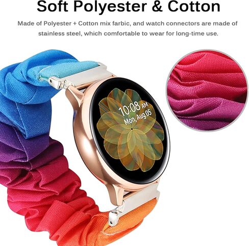Miimall 20mm Scrunchie Band Compatible for Samsung Galaxy Watch 6/5/4 40mm 44mm, Watch 5 Pro, Watch 6/4 Classic, Watch Active 2, Elastic Scrunchy Band for Galaxy Watch 42mm/Watch 3 41mm (Leopard) in Saudi Arabia