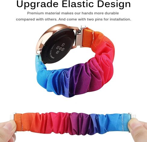 Miimall 20mm Scrunchie Band Compatible for Samsung Galaxy Watch 6/5/4 40mm 44mm, Watch 5 Pro, Watch 6/4 Classic, Watch Active 2, Elastic Scrunchy Band for Galaxy Watch 42mm/Watch 3 41mm (Leopard) in Saudi Arabia