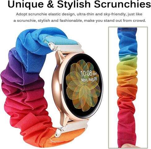 Miimall 20mm Scrunchie Band Compatible for Samsung Galaxy Watch 6/5/4 40mm 44mm, Watch 5 Pro, Watch 6/4 Classic, Watch Active 2, Elastic Scrunchy Band for Galaxy Watch 42mm/Watch 3 41mm (Leopard) in Saudi Arabia