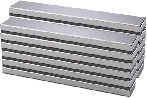 Powerful N52 Neodymium Bar Magnets, Rare Earth Magnets Rectangular Magnets Metal Neodymium Magnet (60 x 10 x 3 mm, 12 PCS) in Saudi Arabia